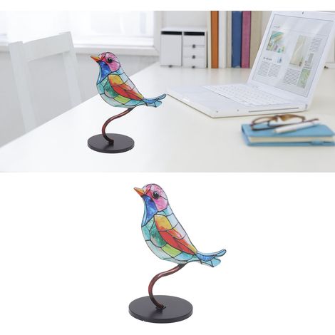 Adorno decorativo 1 Rama de escritorio con pájaro pintado para interiores de oficina Diseño único (1/5)
