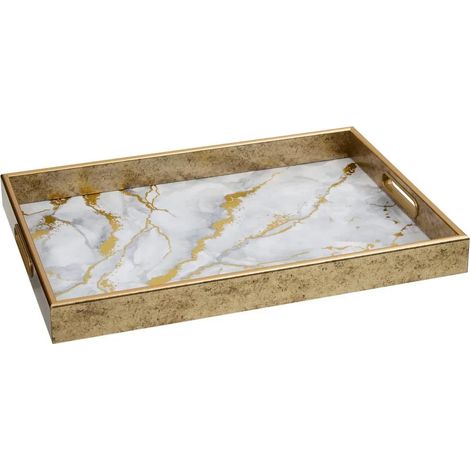 Plateau de Service Déco "Calvi" 44cm Blanc (1/2)