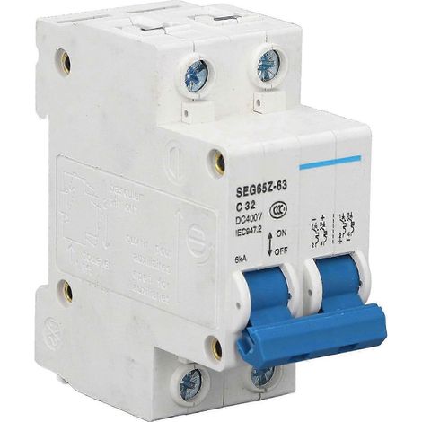 Miniatur-Leistungsschalter 2P 32A C32 6kA 400V, Luftschalter für Photovoltaik-Solaranlagen und -Module, Stromkreisschutz, für den Einsatz in Wohn- und Industriegebäuden. (1/5)