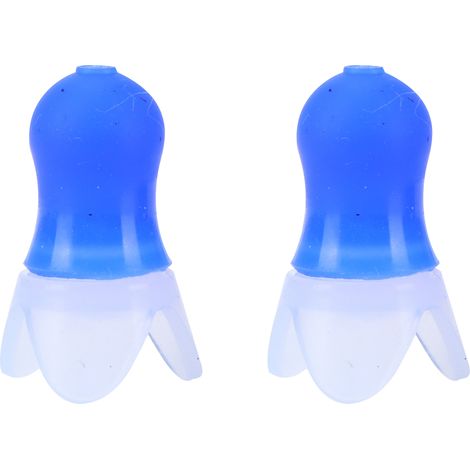 Bouchons d'oreille silicone étanches natation, réduction bruit avion, bouchon bleu avec flacon noir étanche
