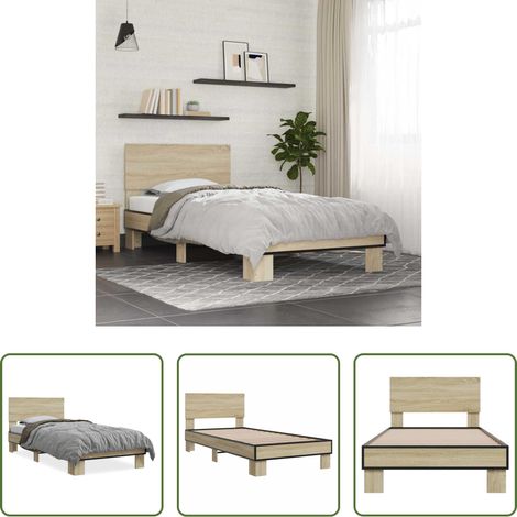 Lit chêne - Cadre de lit sans matelas chêne sonoma 75x190 cm (1/5)
