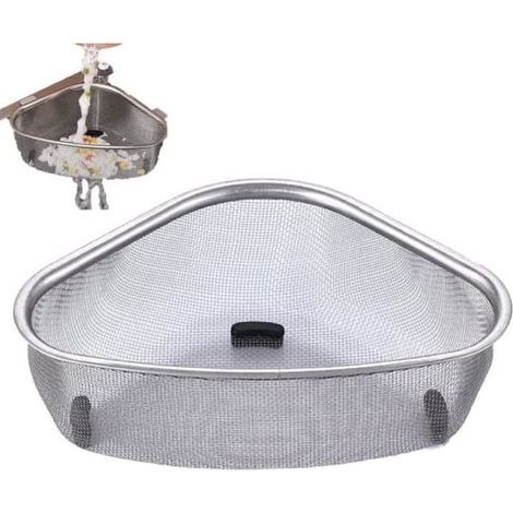 Passoire d'évier, panier-passoire triangulaire en acier inoxydable pour évier, pour égouttoir alimentaire (1/5)