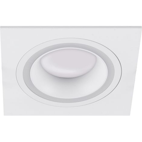 Faretto fisso da incasso GU10 IP20 quadrato bianco indi Ideus 04106 (1/2)