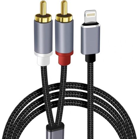 Beyamis Câble Lightning vers RCA - Auxiliaire home cinéma ampli (1/5)