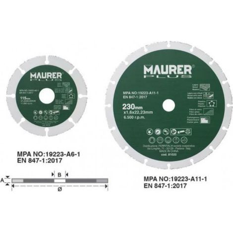 Disco al carburo di tungsteno 115mm per legno cartongesso pvc mdf fibra ecc.