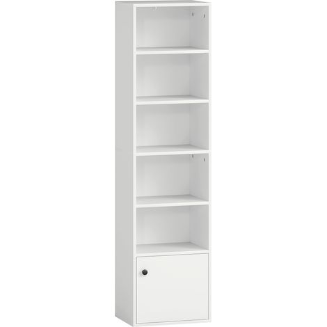 Bibliothèque étroite avec placard BRAGA blanche (1/5)