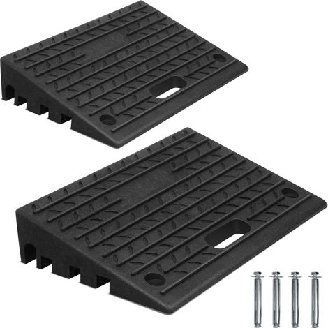 Randaco – Rampe de chargement en caoutchouc 49x31x10 cm – Charge 2000 kg – 2 pièces avec poignées – Amortissement des chocs pour véhicules