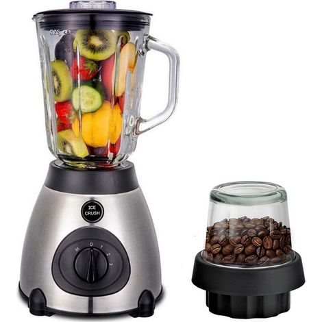 Frullatore Elettrico 400W Multifunzione 2in1 Con Macinino Caraffa Vetro SK-149S (1/5)