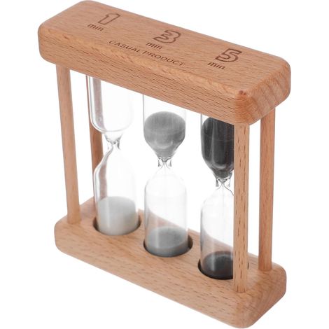 Artibetter Minuteur en Bois 3 Minutes sablier décoratif pour Bureau (1/5)