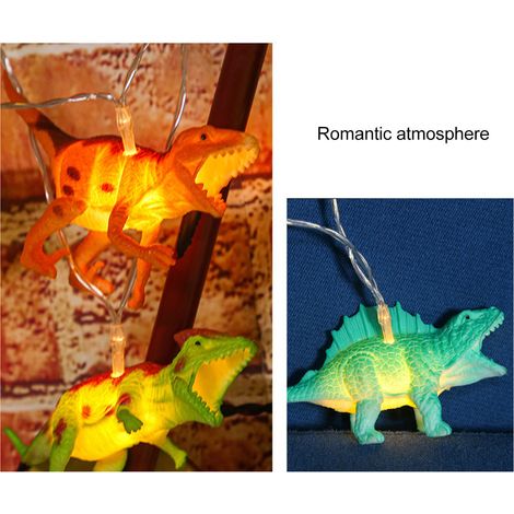 Guirlande lumineuse LED blanc chaud de 2 mètres, 10 LED, forme de dinosaure, décoration de chambre d'enfant, décoration de Noël, petite guirlande féérique, Instagram (1/5)