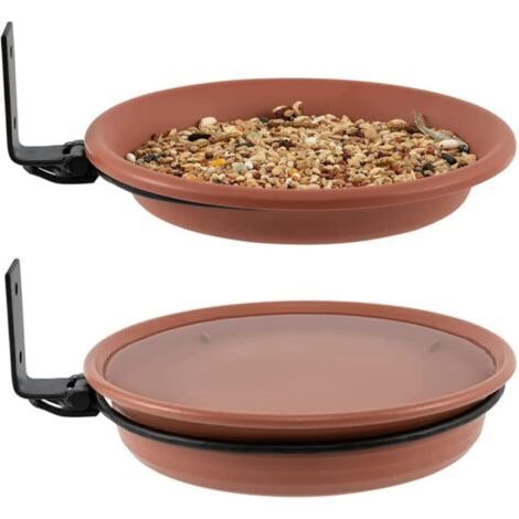 Plateau rond mangeoire d’oiseau bain d’oiseau suspendu fontaines montées mangeoire de colibri pour extérieur fenêtre terrasse balcon jardin Pack 2 (1/5)