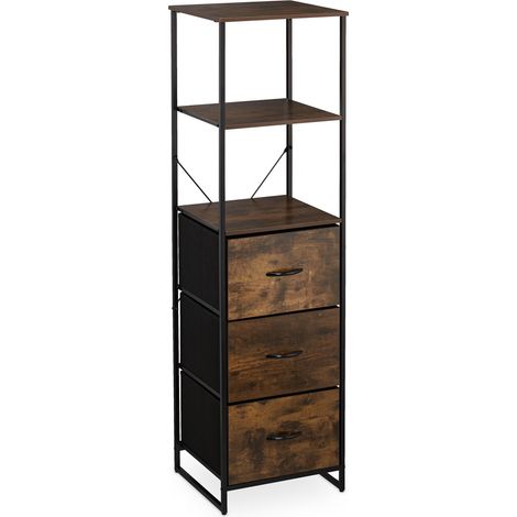 Scaffale vintage in stile industriale 120 x 40 x 180 cm grande spazio di archiviazione pratico ed estetico in metallo nero 130010897