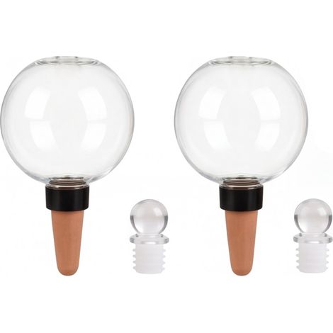 Lot de 2 globes d'arrosage automatique en céramique 539 ml – Goutte-à-goutte lent, pour plantes intérieur/extérieur, idéal pour vacances (hydratation 7-9 jours). (1/5)