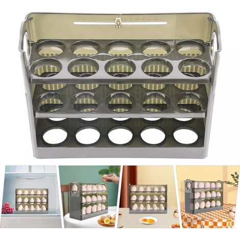 Porte-oeufs boîte plateau cuisine rangement organisateur oeufs réfrigérateur conteneur PP, Vert (1/5)