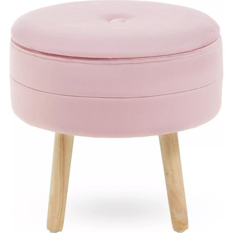 Premier Housewares Ivy Pink Velvet Stool (1/5)