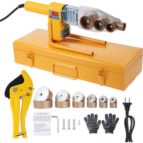 [JAMAIS UTILISÉ]Kit de soudage de tubes en plastique comprenant des têtes de soudage de 6 diamètres différents. Machine à souder les tubes d'eau, outils de soudage à chaud pour tubes PPR/PE, 1000 W, 2 (1/4)