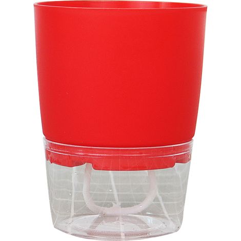 Pot De Fleurs Rond - Réservoir Double Eau - Arrosage Automatique 7 Jours - Plastique Résistant - Intérieur Extérieur - Lot De 1 (1/5)