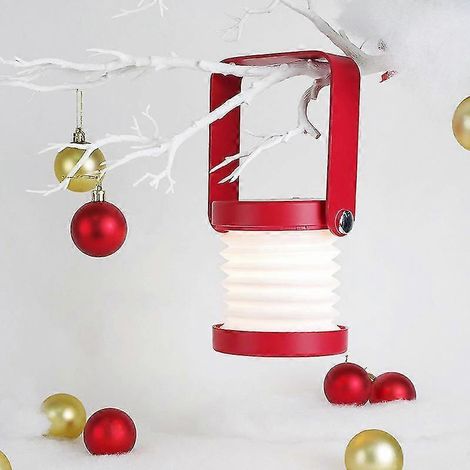 Lampe de chevet pliable, lampe lanterne rechargeable par USB (rouge) (1/3)