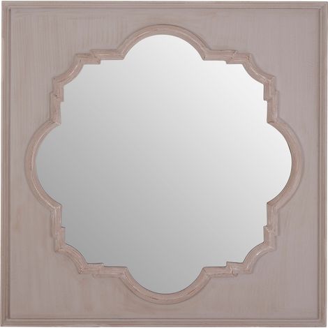Premier Housewares Fossil grey / Antique Taupe Wall Mirror For Bedroom / Hallway / Living Room Luxurious and Antiquated Look w95 x d3 x h95 cm (1/5)