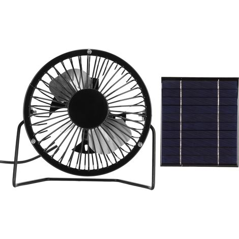 2,5-W-5-V-Solarventilator mit USB-Ausgang, tragbar und wasserdicht, aufladbar über Solarpanel für Camping, Angeln und Wandern (1/5)