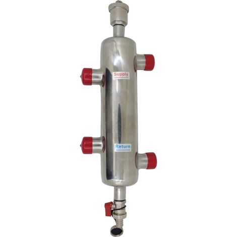 Multifunction Hydraulic Separator for Floor Heating Central Heating Floor Heating Radiator Multilayer Tube 3/4 1 1-1/4 1-1/2 Inch (1-1/4 Inch) (1/5)