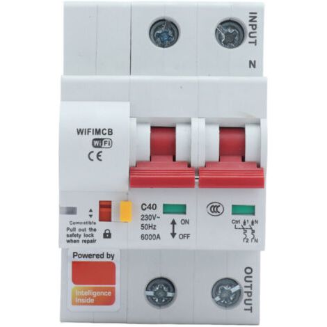 Disjoncteur Intelligent 2P 16A AC220V, Contrôle par WiFi/Bluetooth/App, Protection Surtension (1/4)