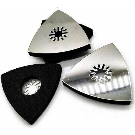 Plateau Abrasif Patin de Ponage Ponceuse Triangle Disque pour outils Multifonctions 3pcs (1/4)