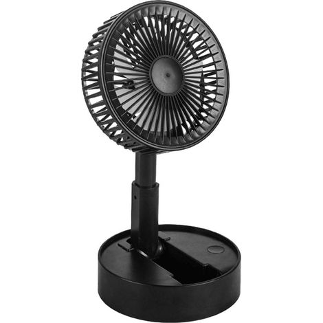 Tragbarer Tischventilator – 3 Geschwindigkeitsstufen – Wiederaufladbarer Akku – Leise – Zusammenklappbar – USB-Anschluss – 7 Flügel – 8 Stunden Akkulaufzeit (1/5)