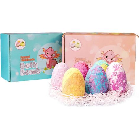 6-teiliges Badebomben-Geschenkset mit Dinosaurier-Spielzeug im Inneren, sicheres Spa-Bade-Sprudel-Set