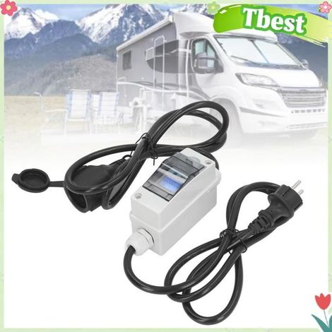 Tbest compteur de consommation d'énergie Compteur d'électricité Numérique Mobile 16A IP65 étanche avec écran LCD materiel cable (1/5)