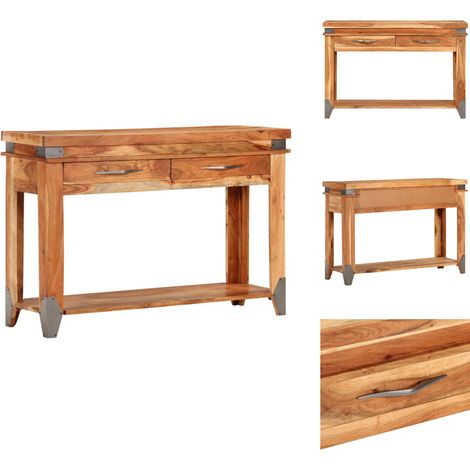 Table console 110x34x74 cm Bois d'acacia massif - Table Basse - Meuble Entrée - Console En Acacia - Mobilier Design - Table D'appoint (1/5)