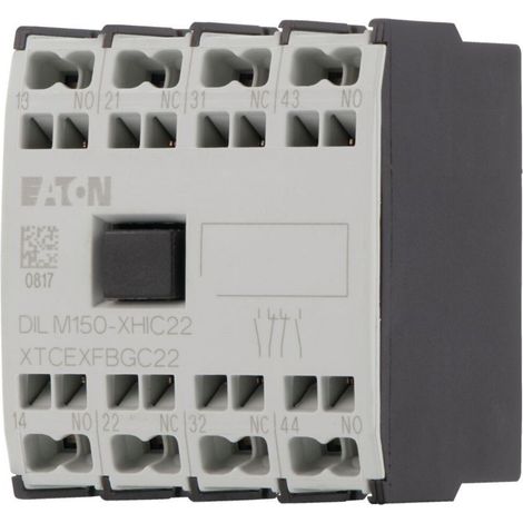 Eaton Hilfsschalterbaustein, 4 -polig, Ith= 16 A, 2 S, 2 Ö, Frontbefestigung, Federzugklemmen, DILMC40 - DILMC150 27804 (1/3)