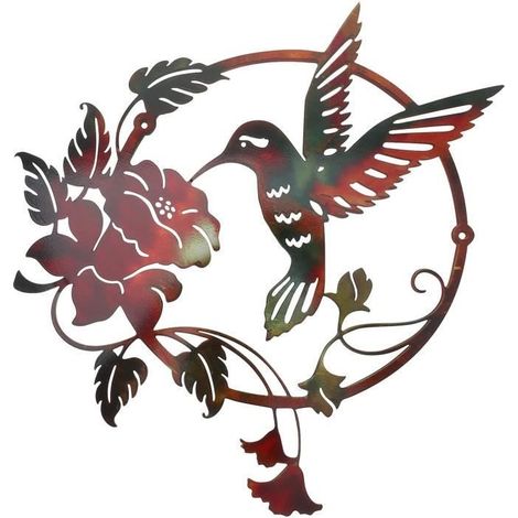 Art Mural en Métal,Décoration Murale en Métal,Figurine d\'oiseau,Art Sculpture Murale 3D Style Vintage Réaliste Sculpture Murale (1/4)