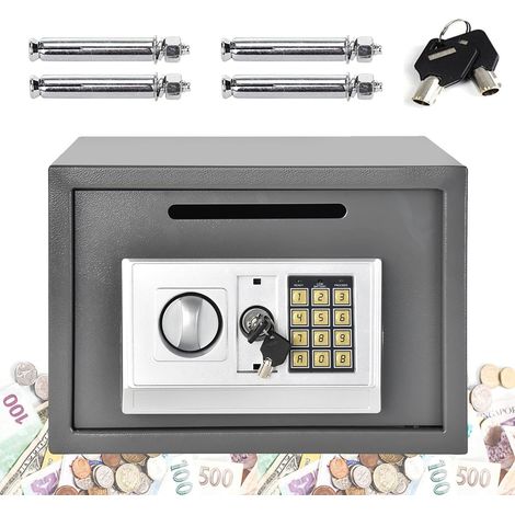 Large Digital Electronic Security Safe Box Fireproof Safe with Digital Keypad,16L Steel Construction Cash Safe for Home Business Jewelry Office Hotel Money Document,Wall Floor Anchoring