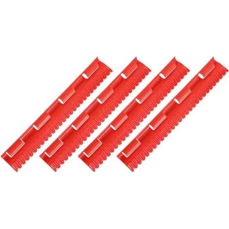 Lot de 4 Etendoir Chaussette Rouge 32cm Séchoir Chaussette Plastique Antidérapant avec 32 Pinces à Linge, Cintre Chaussette Gain de Place Coupe Vent pour sous-vêtements Gants Serviettes Intérieur (1/5)