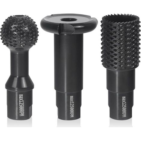 Fraise à Bois - Disques Meuleuse Sculpture Bois, Set de 3 Burrs Rotatifs, Gouge et Ciseaux à Bois pour Meuleuses 115/125mm - Outils de Coupe,Menuiserie Outillage (1/4)