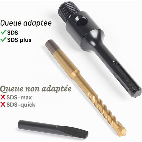 Adaptateur SDS-Plus M16, avec Foret de Centrage et Cale D'éjection pour Carottes, Couronnes de Forage (1/5)