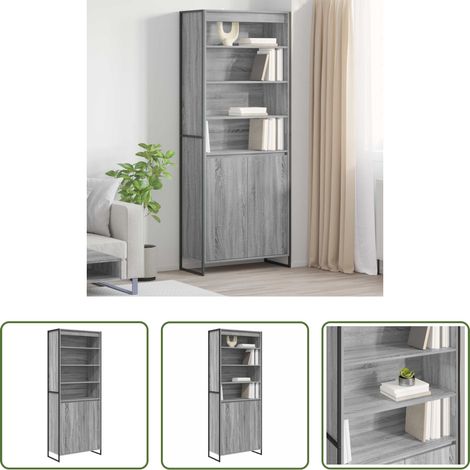 Industriestil - Hohe Schränke 2 pcs Graues Sonoma 79 x 36 x 200 cm (1/5)