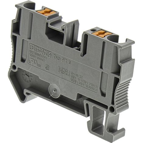 Bloc de jonction de traversée Phoenix Contact PT 6, 10mm², Enfichable, Gris ( Prix pour 1 )