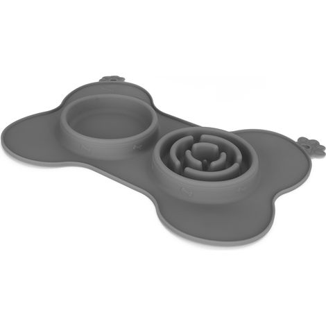 Gamelles portables en silicone pour chiens et chats, gamelle pour chiots et chats, accessoires pour animaux de compagnie, grises (1/5)