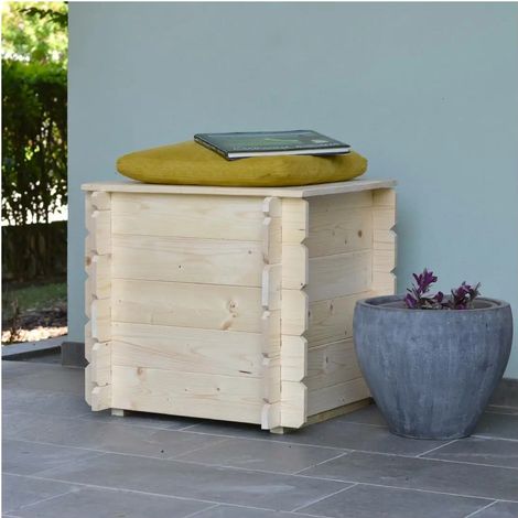 Baule Cassapanca in legno da esterno Gaia 60x60x54H Cm (1/5)