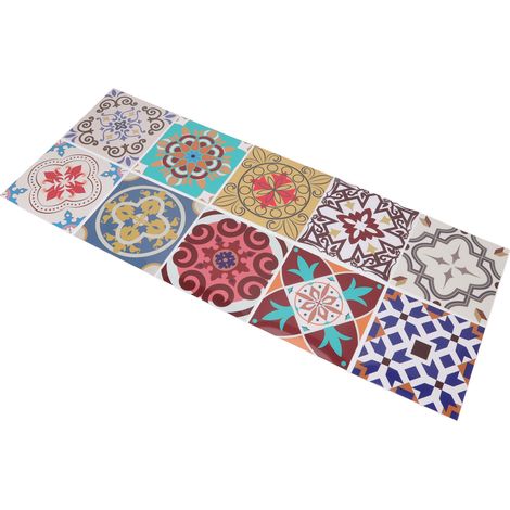 Lot de 10 carreaux adhésifs de style marocain, 15 x 15 cm, imperméables et résistants à l'huile, en PVC épais, faciles à poser et à décoller, pour murs, escaliers et cuisine. (1/5)