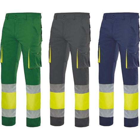 Pantaloni da lavoro ad alta visibilità Velilla 303007 - L - Grigio/giallo (1/4)