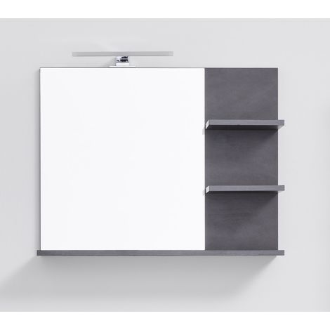 CancunIndy Miroir de salle de bain, imitation chêne. (1/4)