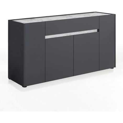 Madia 4 ante effetto legno grigia cm. H.85 x L.172 x P.39,5