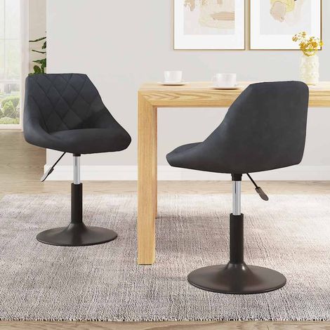 vidaXL Swivel Dining Chairs 2 pcs Dark Grey Velvet (1/5)