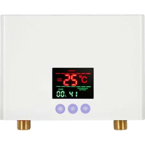 Trywise Chauffe-eau électrique instantané 3000W, mini-chauffe-eau intelligent à fréquence variable et température constante, grand écran couleur tactile + télécommande