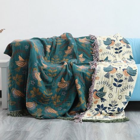 Fodera singola per poltrona reclinabile, in misto lino e cotone, jacquard floreale, spessa, traspirante, con nappe, antiscivolo. (1/5)