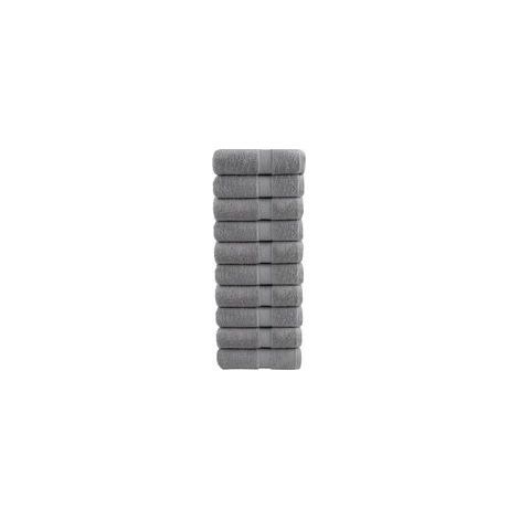 Gants de toilette haut de gamme SOLUND, lot de 10, gris, 30 x 30 cm, 600 g/m² - Crezuo (1/4)