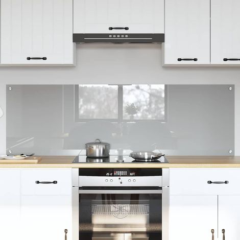Küchenrückwand 2 pcs Hellgrau 80 x 50 cm Gehärtetes Glas